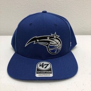 Orlando Magic Hat Cap Snap Back Mens Blue Black NBA Basketball '47 Logo